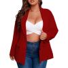 imageFloerns Womens Plus Size Long Sleeve Lapel Open Front Work Office Blazer JacketBurgundy
