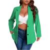 imageFloerns Womens Plus Size Long Sleeve Lapel Open Front Work Office Blazer JacketGreen Solid