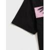 imageFloerns Mens 2 Piece Outfit Graphic Print Tee Shirt Drawstring Track Shorts Set Black Pink XL