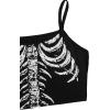 imageFloerns Womens 2 Piece Contrast Binding Super Crop Top and Skeleton Graphic Camisole SetMulticolor