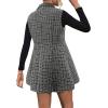 imageFloerns Womens 2 Piece Outfit Workwear Plaid Print Lapel Neck Vest Blazer and Skirt SetBlack