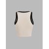 imageFloerns Womens Casual Sleeveless Camisole Scoop Neck Slim Fit Crop Tank TopBeige