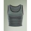 imageFloerns Womens Casual Sleeveless Camisole Scoop Neck Slim Fit Crop Tank TopGreen Striped