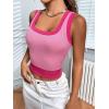 imageFloerns Womens Casual Sleeveless Camisole Scoop Neck Slim Fit Crop Tank TopPink