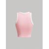 imageFloerns Womens Casual Sleeveless Camisole Scoop Neck Slim Fit Crop Tank TopPink and White