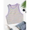 imageFloerns Womens Casual Sleeveless Camisole Scoop Neck Slim Fit Crop Tank TopPurple Multi