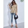 imageFloerns Womens Causal Button Front Long Sleeve Belted Pregnancy Shirt Blouse TopApricot