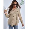imageFloerns Womens Causal Button Front Long Sleeve Belted Pregnancy Shirt Blouse TopApricot