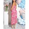 imageFloerns Womens Floral Print Sleeveless Backless Ruched Maternity Maxi Cami DressesPink Multi