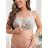 imageFloerns Womens Maternity Bra Striped Print Breastfeeding Nursing BraletteKhaki