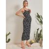 imageFloerns Womens Maternity Floral Print Sleeveless Self Tie Front Cami Long DressMulti