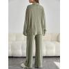 imageFloerns Womens Maternity Rib Knit Tee Adjustable Waist Pants Set 2 Piece OutfitMint Green