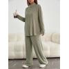 imageFloerns Womens Maternity Rib Knit Tee Adjustable Waist Pants Set 2 Piece OutfitMint Green
