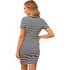 imageFloerns Womens Maternity Short Sleeve Striped Bodycon TShirt DressBlack and White