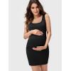imageFloerns Womens Maternity Sleeveless Scoop Neck Tank Bodycon Pencil DressBlack