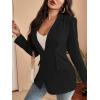 imageFloerns Womens Solid Notched Lapel Long Sleeve Single Breasted Blazer JacketBlack