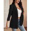imageFloerns Womens Solid Notched Lapel Long Sleeve Single Breasted Blazer JacketBlack