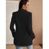 imageFloerns Womens Solid Notched Lapel Long Sleeve Single Breasted Blazer JacketBlack