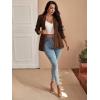 imageFloerns Womens Solid Notched Lapel Long Sleeve Single Breasted Blazer JacketChocolate Brown