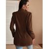 imageFloerns Womens Solid Notched Lapel Long Sleeve Single Breasted Blazer JacketChocolate Brown