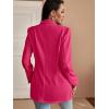 imageFloerns Womens Solid Notched Lapel Long Sleeve Single Breasted Blazer JacketHot Pink
