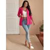 imageFloerns Womens Solid Notched Lapel Long Sleeve Single Breasted Blazer JacketHot Pink