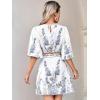 imageFloerns Womens Two Piece Outfit Boho Lantern Sleeve Blouse Top with Skirt SetWhite