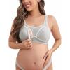 imageFloerns Womens Maternity Bra Striped Print Breastfeeding Nursing BraletteGrey