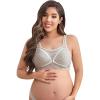 imageFloerns Womens Maternity Bra Striped Print Breastfeeding Nursing BraletteKhaki