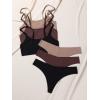 imageFloerns Womens 6 Piece No Show Bralette and Panty Underwear Lingerie SetBlack Multi