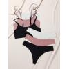 imageFloerns Womens 6 Piece No Show Bralette and Panty Underwear Lingerie SetPink White Black
