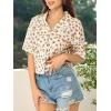 imageFloerns Womens All Over Print Button Down Short Sleeve Shirt Blouse Crop TopFloral Multi