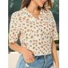 imageFloerns Womens All Over Print Button Down Short Sleeve Shirt Blouse Crop TopFloral Multi