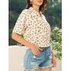 imageFloerns Womens All Over Print Button Down Short Sleeve Shirt Blouse Crop TopFloral Multi