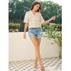 imageFloerns Womens All Over Print Button Down Short Sleeve Shirt Blouse Crop TopFloral Multi