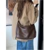 imageFloerns Womens Soft PU Leather Crossbody Bag Vintage Slouchy Hobo Bag with ZipperCoffee Brown