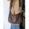imageFloerns Womens Soft PU Leather Crossbody Bag Vintage Slouchy Hobo Bag with ZipperCoffee Brown