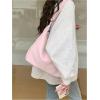 imageFloerns Womens Soft PU Leather Crossbody Bag Vintage Slouchy Hobo Bag with ZipperPink