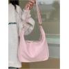 imageFloerns Womens Soft PU Leather Crossbody Bag Vintage Slouchy Hobo Bag with ZipperPink