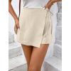 imageFloerns Womens Solid Wrap Front Linen Skirt Shorts Drawstring Knot Side Skort ShortsApricot