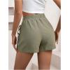 imageFloerns Womens Solid Wrap Front Linen Skirt Shorts Drawstring Knot Side Skort ShortsArmy Green