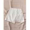 imageFloerns Womens Solid Wrap Front Linen Skirt Shorts Drawstring Knot Side Skort ShortsBeige