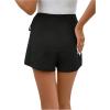 imageFloerns Womens Solid Wrap Front Linen Skirt Shorts Drawstring Knot Side Skort ShortsBlack