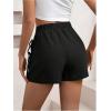 imageFloerns Womens Solid Wrap Front Linen Skirt Shorts Drawstring Knot Side Skort ShortsBlack Solid