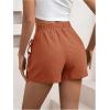 imageFloerns Womens Solid Wrap Front Linen Skirt Shorts Drawstring Knot Side Skort ShortsBrown