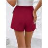 imageFloerns Womens Solid Wrap Front Linen Skirt Shorts Drawstring Knot Side Skort ShortsBurgundy
