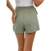 imageFloerns Womens Solid Wrap Front Linen Skirt Shorts Drawstring Knot Side Skort ShortsGreen