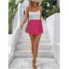 imageFloerns Womens Solid Wrap Front Linen Skirt Shorts Drawstring Knot Side Skort ShortsHot Pink