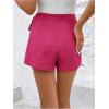 imageFloerns Womens Solid Wrap Front Linen Skirt Shorts Drawstring Knot Side Skort ShortsHot Pink