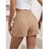 imageFloerns Womens Solid Wrap Front Linen Skirt Shorts Drawstring Knot Side Skort ShortsKhaki